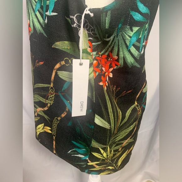 DREW Sleeveless Strappy Tropical Print Blouse NWT​ - Picture 3 of 7